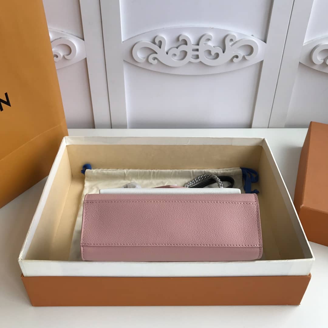 L0vis Vvtt0n MyLockMe BB Calf Chain Replica Shoulder Bag Pink White M51418