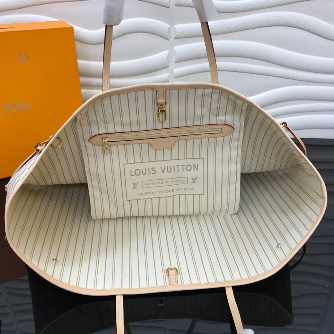 L0vis Vvtt0n Neverfull GM Damier Azur Tote Replica White N40990