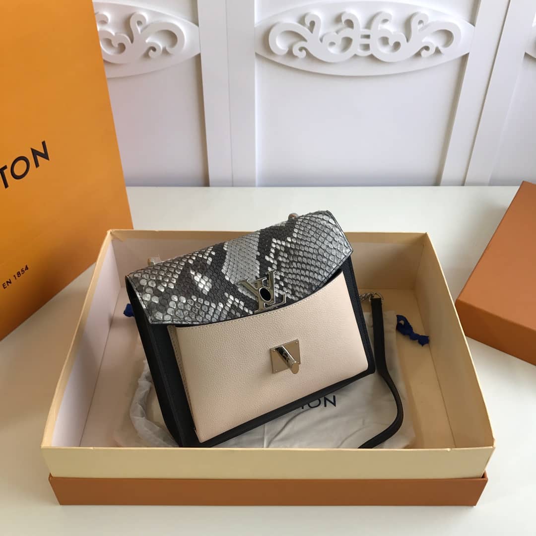 L0vis Vvtt0n MyLockMe BB Calf Chain Replica Shoulder Bag Black Beige M51418