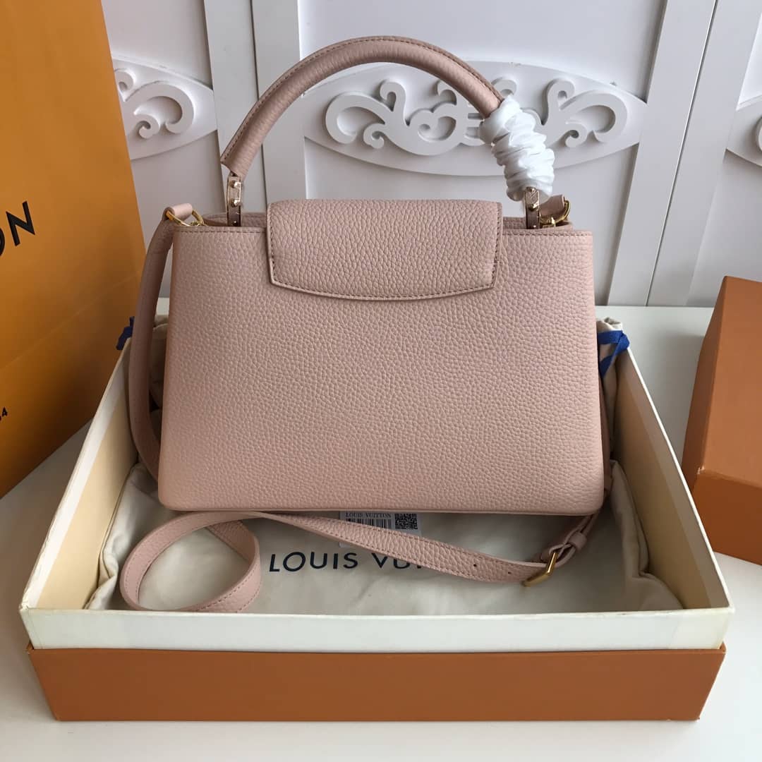 L0vis Vvtt0n Capucines Taurillon Leather BB Bag Replica Pink M52451