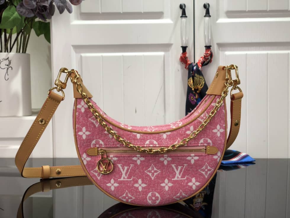 L0vis Vvtt0n Denim Loop Bag Pink M81166 Replica Hobo