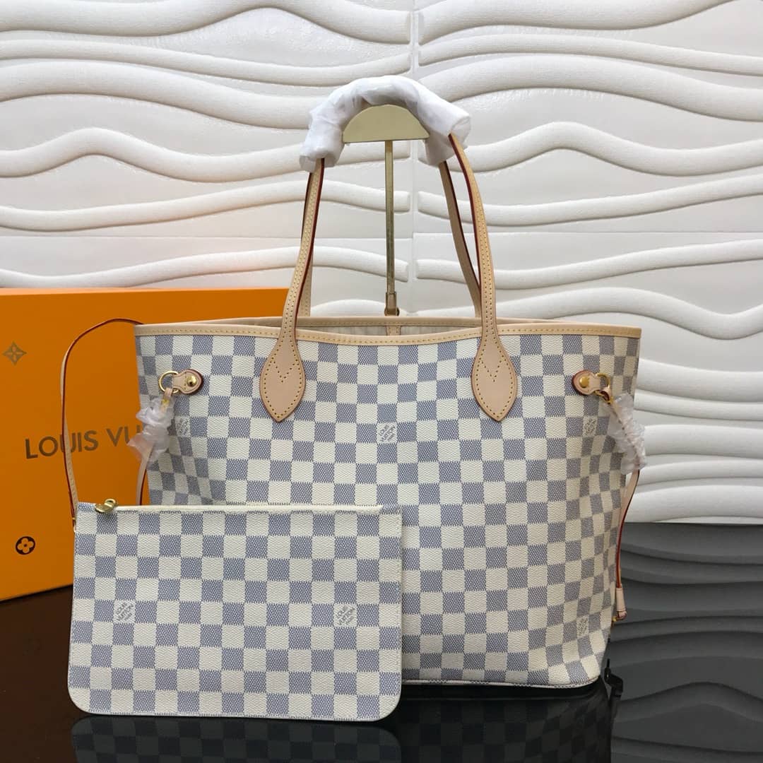 L0vis Vvtt0n Neverfull MM Damier Azur Bag Replica White N40995