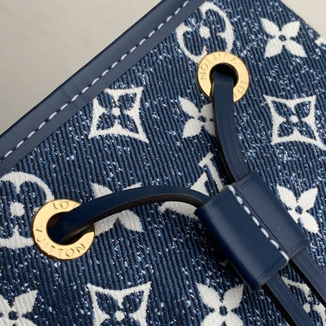 L0vis Vvtt0n Denim Jacquard Textil Petit Noe Blue M59606 Replica Bucket Bag