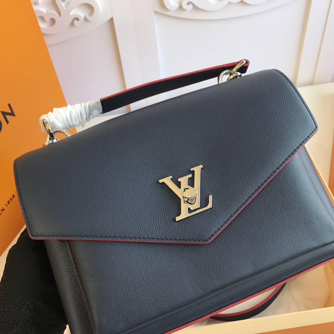 L0vis Vvtt0n MyLockMe 2way Leather Grain Replica Satchel Black M54849