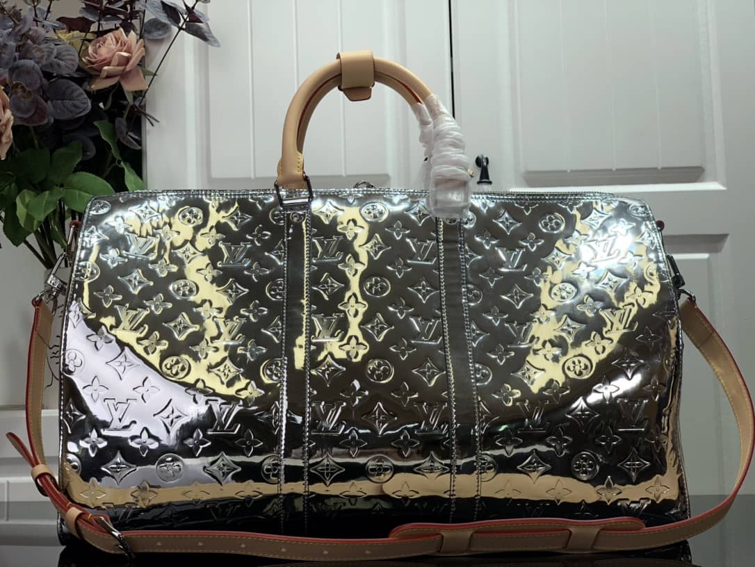 L0vis Vvtt0n Keepall Bandouliere 50 Silver Mirror Monogram Bag Replica M45886