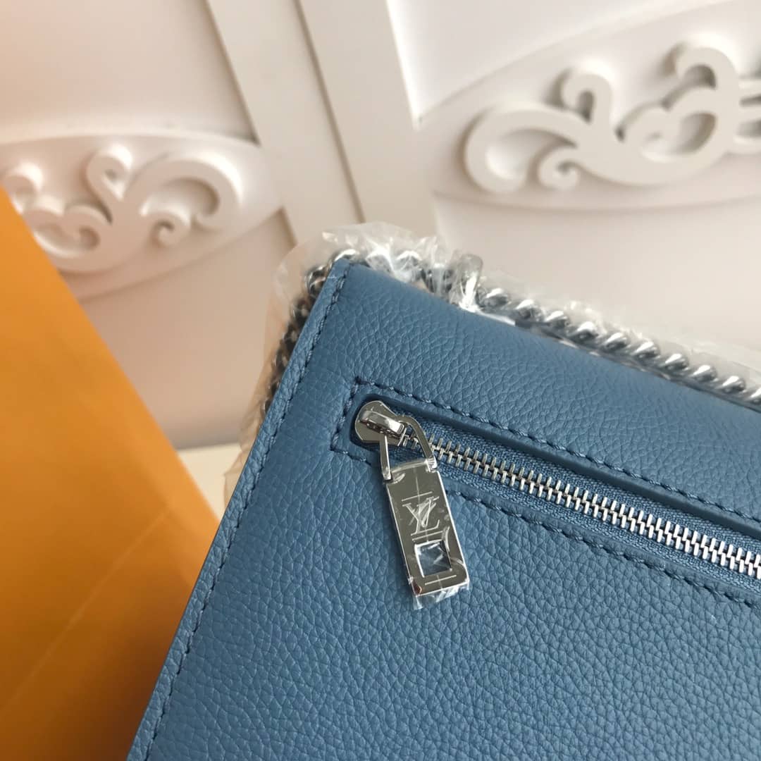 L0vis Vvtt0n MyLockMe BB Calf Chain Replica Shoulder Bag Blue White M51418