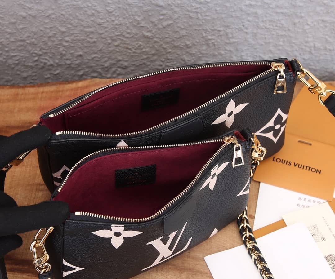 L0vis Vvtt0n Pochette Monogram Empreinte Cowhide Leather Replica Crossbody Bag Black M45777