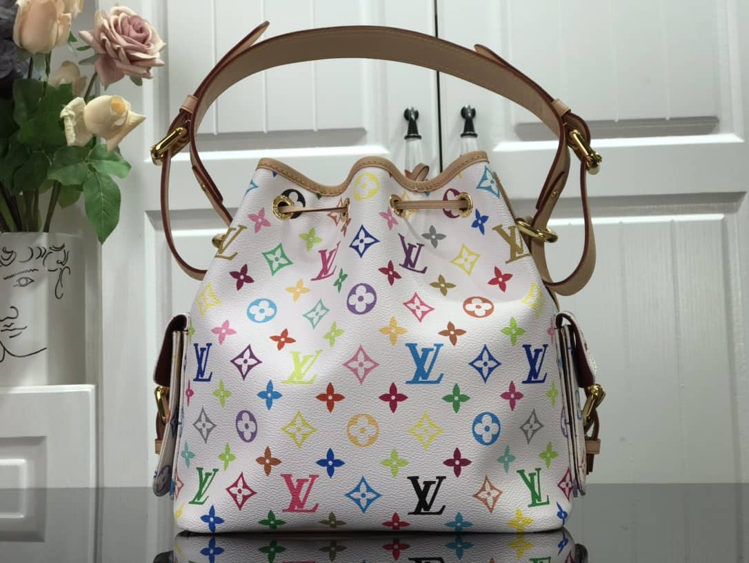 L0vis Vvtt0n Monogram Multicolor Petit Noe Replica Shoulder Bag White M42229