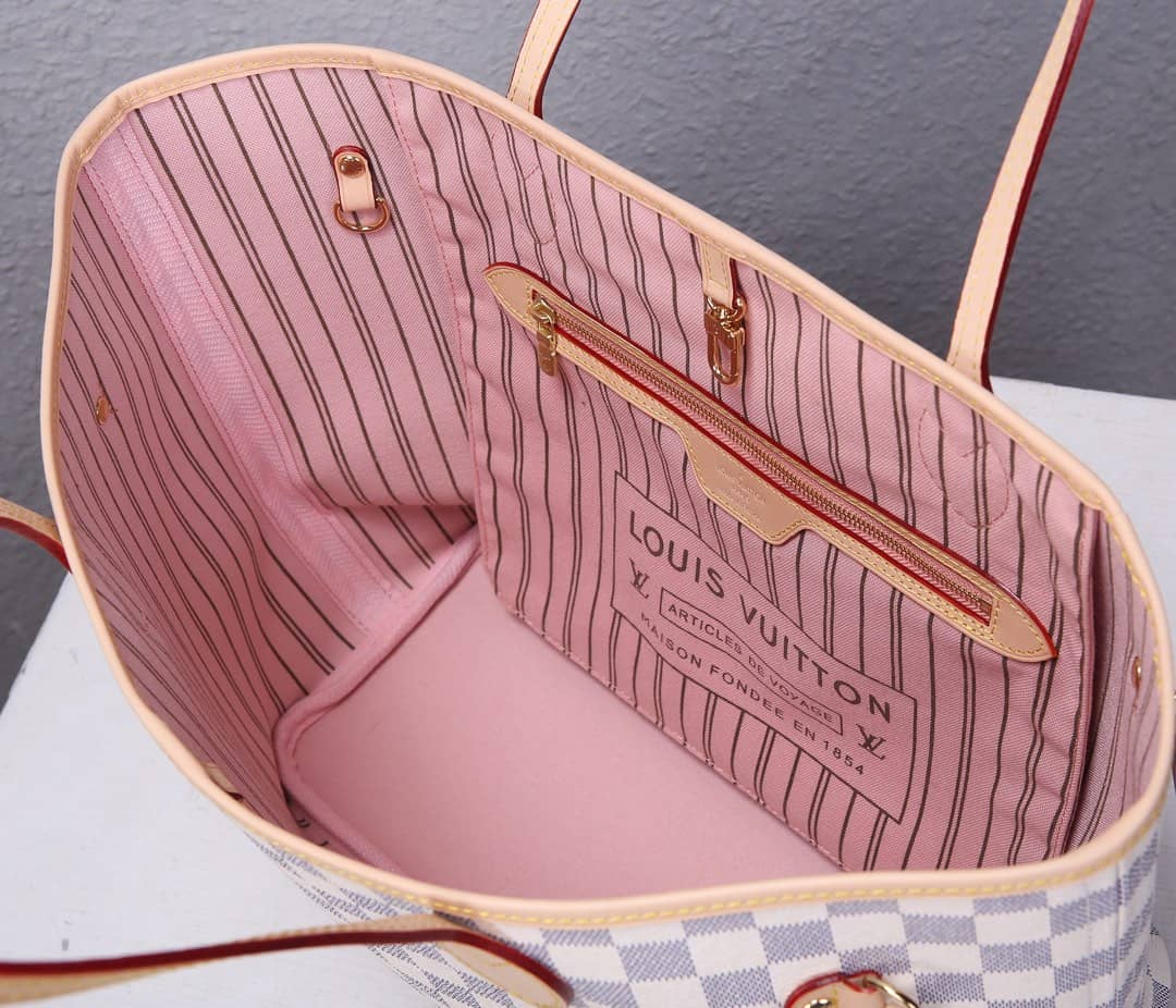 L0vis Vvtt0n Neverfull MM Damier Azur Tote Replica White N41361