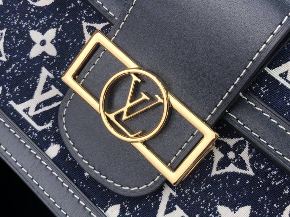 L0vis Vvtt0n Dauphine MM Denim Leather M59631 Replica Shoulder Bag