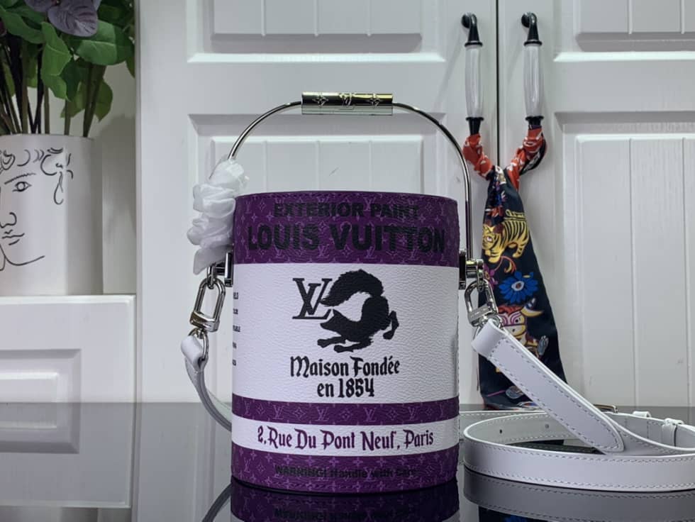 L0vis Vvtt0n Paint Can Purple M81591 Replica Bucket Bag