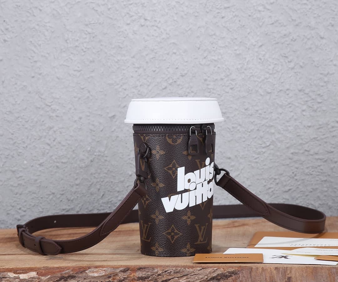 L0vis Vvtt0n Vintage Monogram Coated Canvas Coffee Cup Replica Pouch M80812