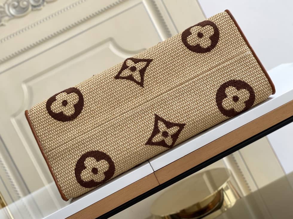 L0vis Vvtt0n OnTheGo Monogram Giant Raffia Tote