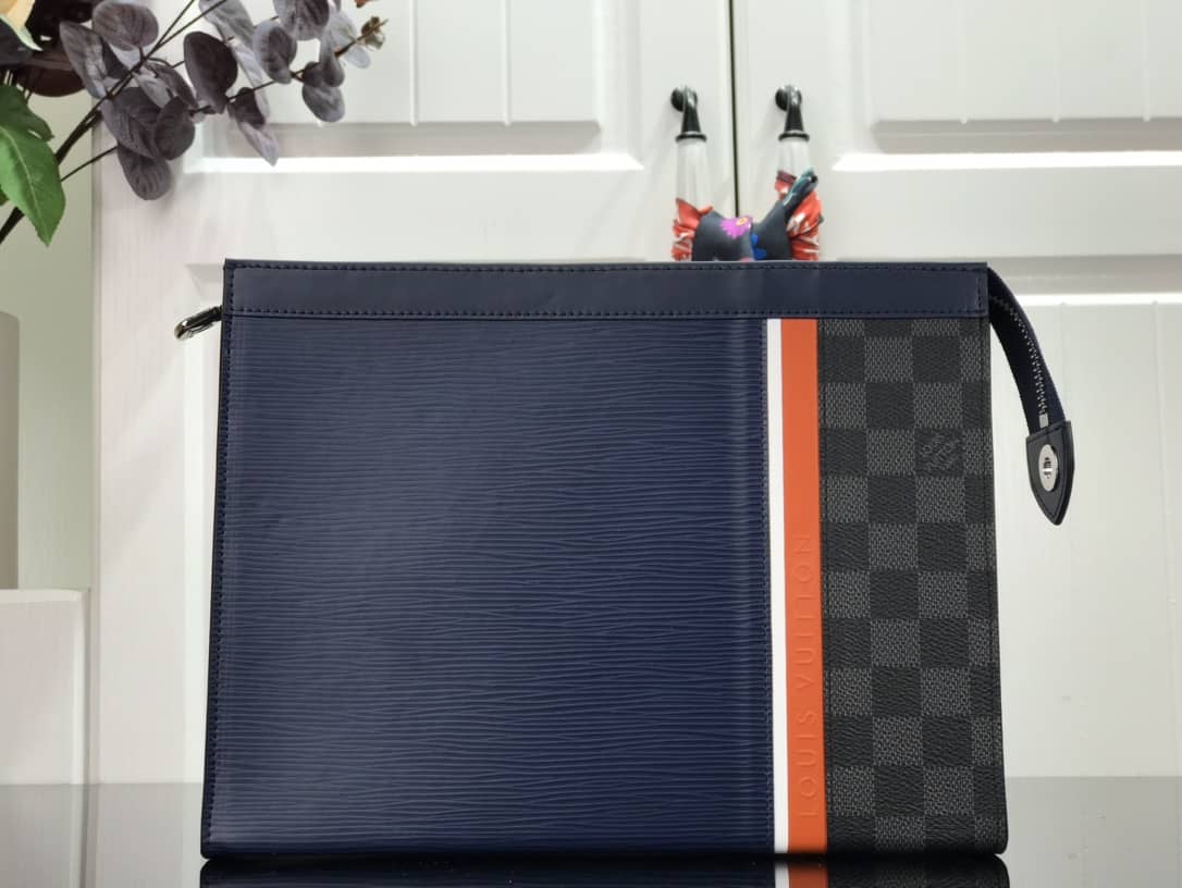 L0vis Vvtt0n Replica Pochette Voyage MM Epi Damier Leather Blue M56827