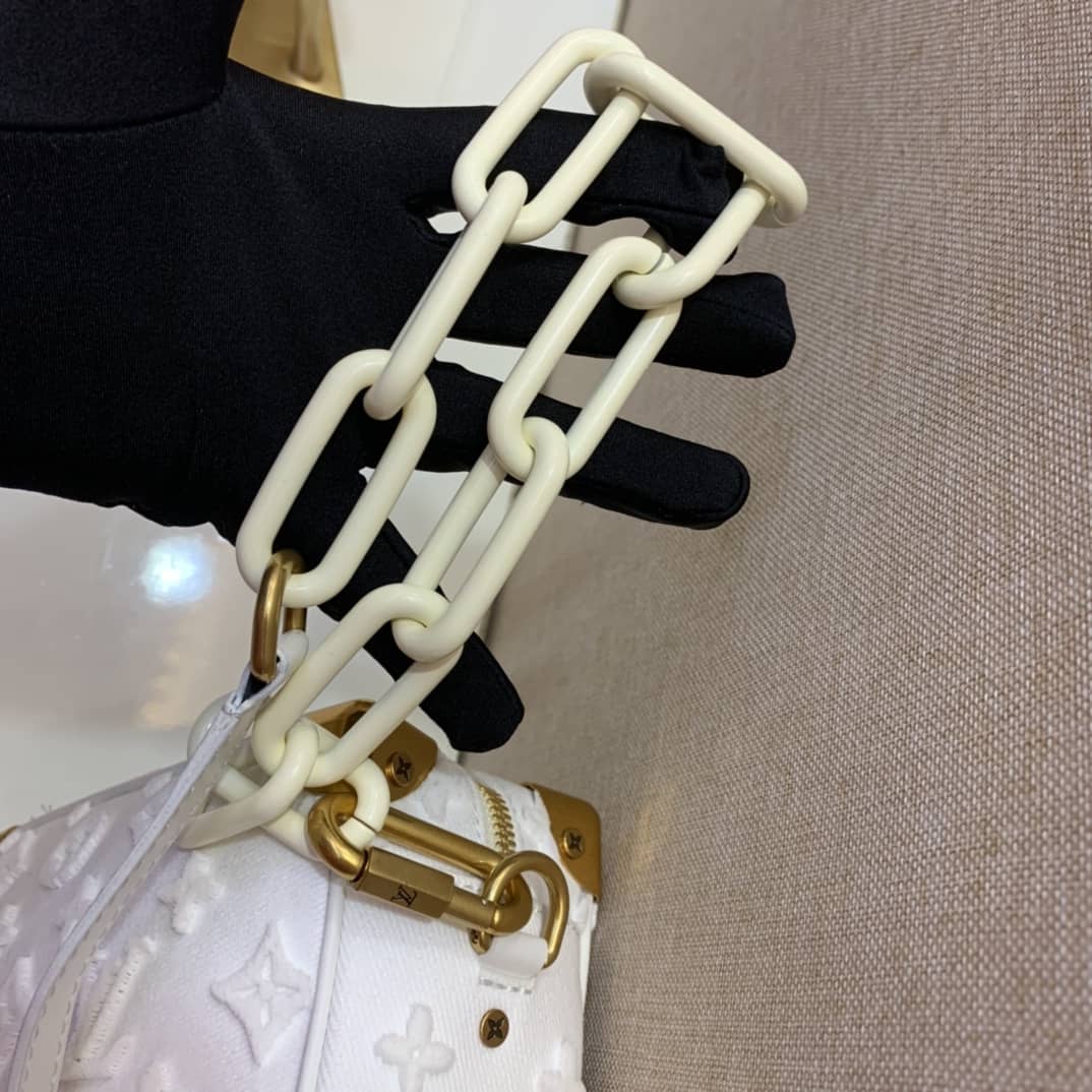 L0vis Vvtt0n Mini Soft Trunk Monogram Canvas Replica Bag White M68970