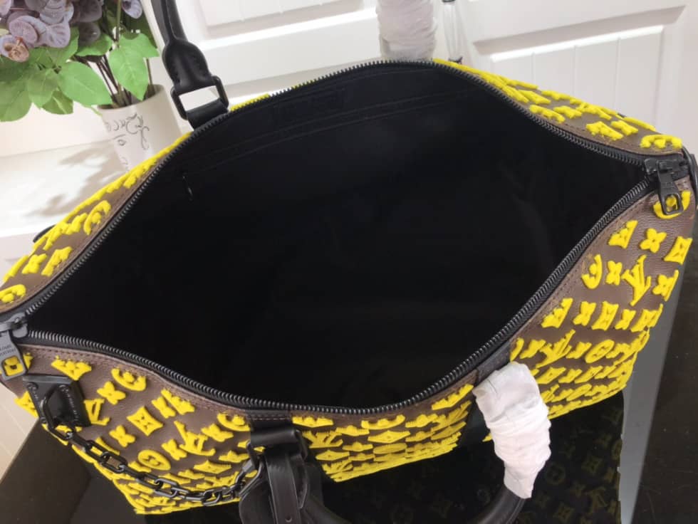 LV Duffle Bag Replica Keepall Triangle Bandouliere 50 Yellow M45046