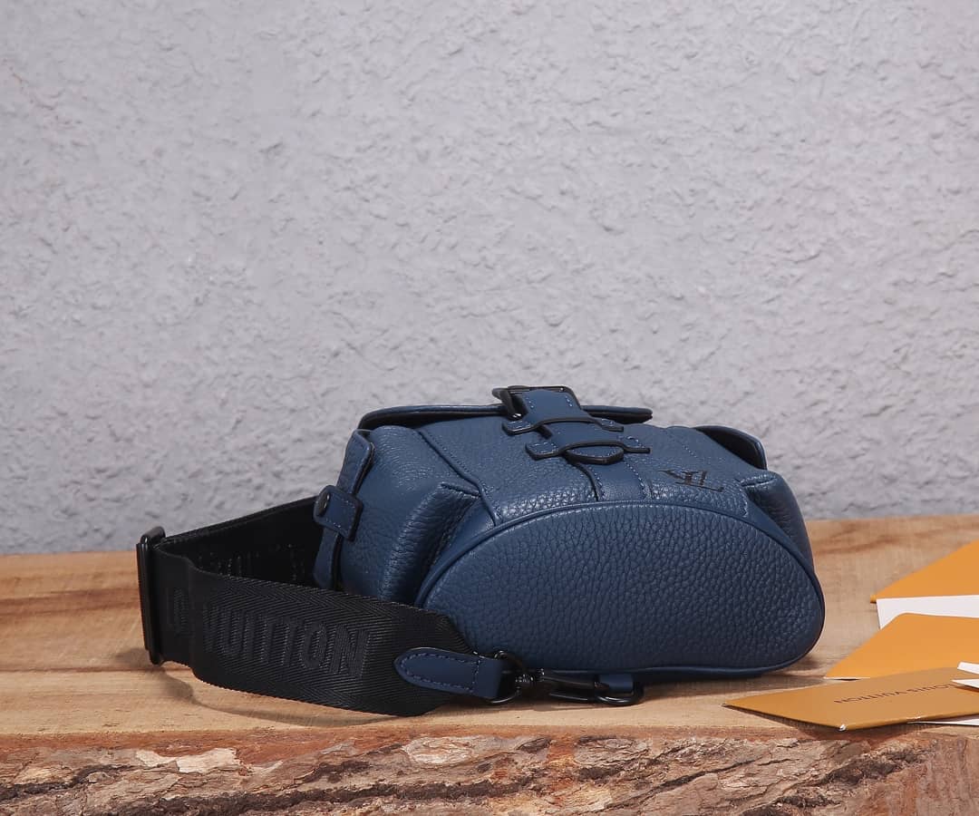 LV Backpack Replica Taurillon Leather Christopher XS Navy Blue M58494