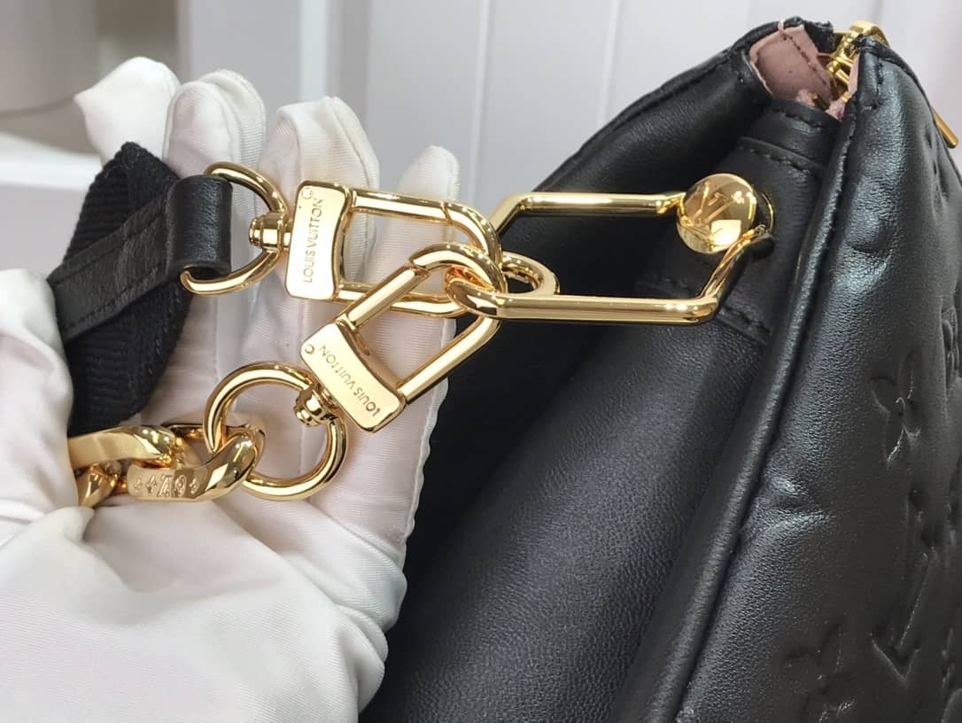 L0vis Vvtt0n Cream Coussin PM Monogram Embossed Lambskin Replica Bag Black M57793