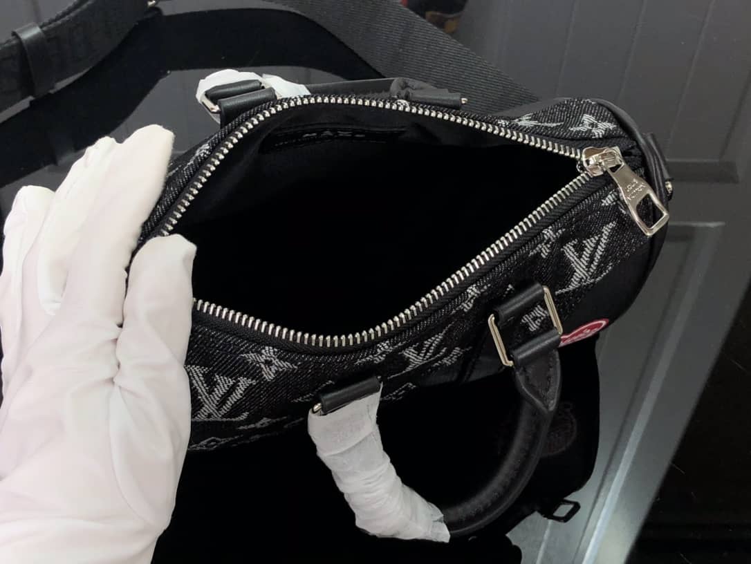 L0vis Vvtt0n x Nigo Keepall XS Leather Monogram Replica Bag Black M81010