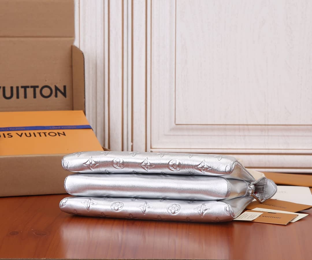 L0vis Vvtt0n Coussin PM Monogram Embossed Replica Crossbody Bag Silver M57790