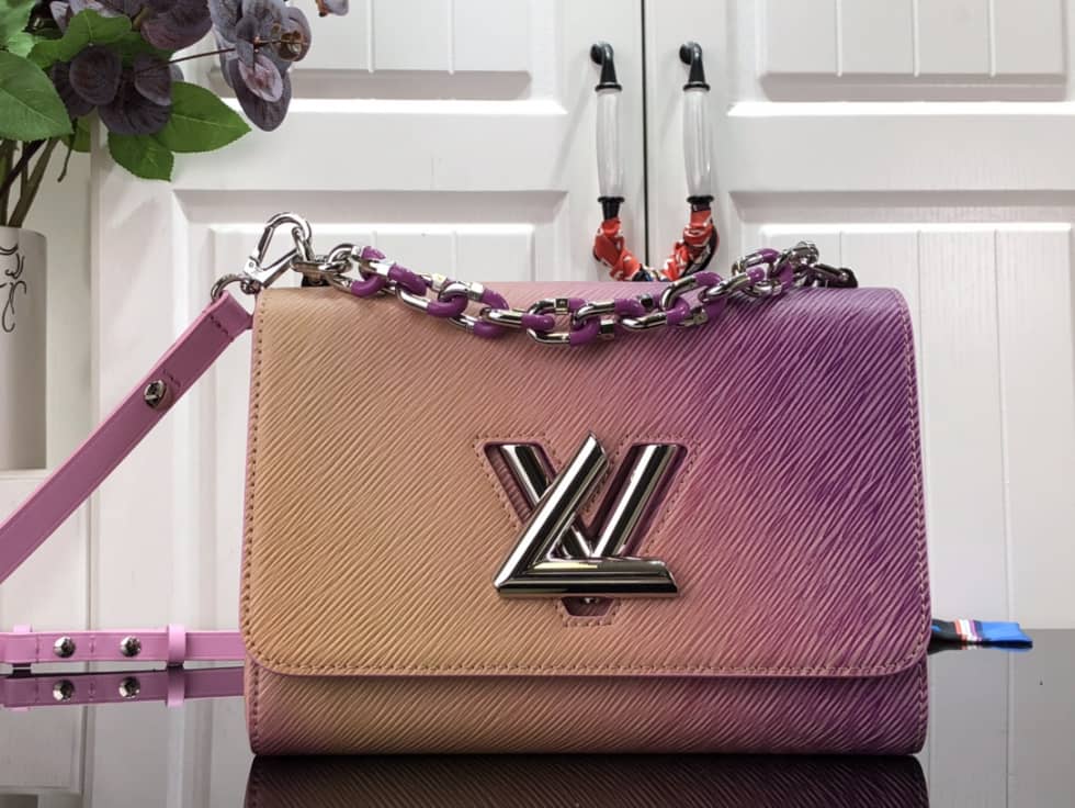 L0vis Vvtt0n Twist MM Gradient Epi Grained Cowhide Leather Orange M59894 Replica Crossbody Bag