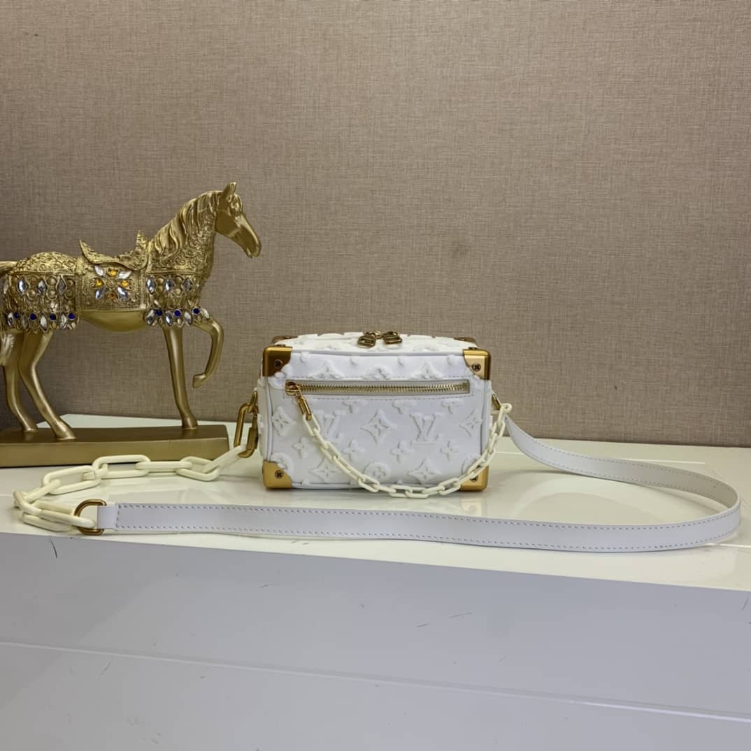 L0vis Vvtt0n Mini Soft Trunk Monogram Canvas Replica Bag White M68970