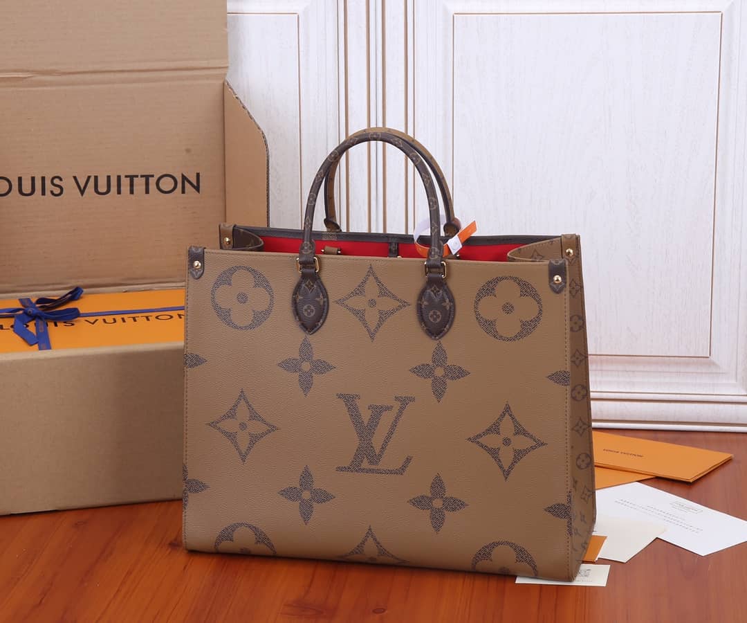 L0vis Vvtt0n Reversible Monogram Onthego 2way Brown Coated Replica Tote