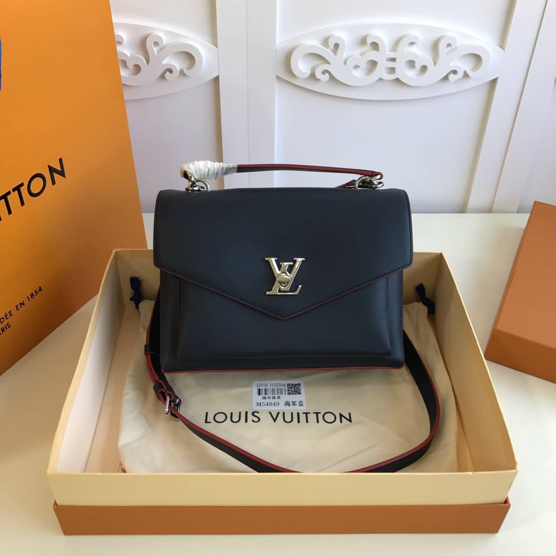 L0vis Vvtt0n MyLockMe 2way Leather Grain Replica Satchel Black M54849