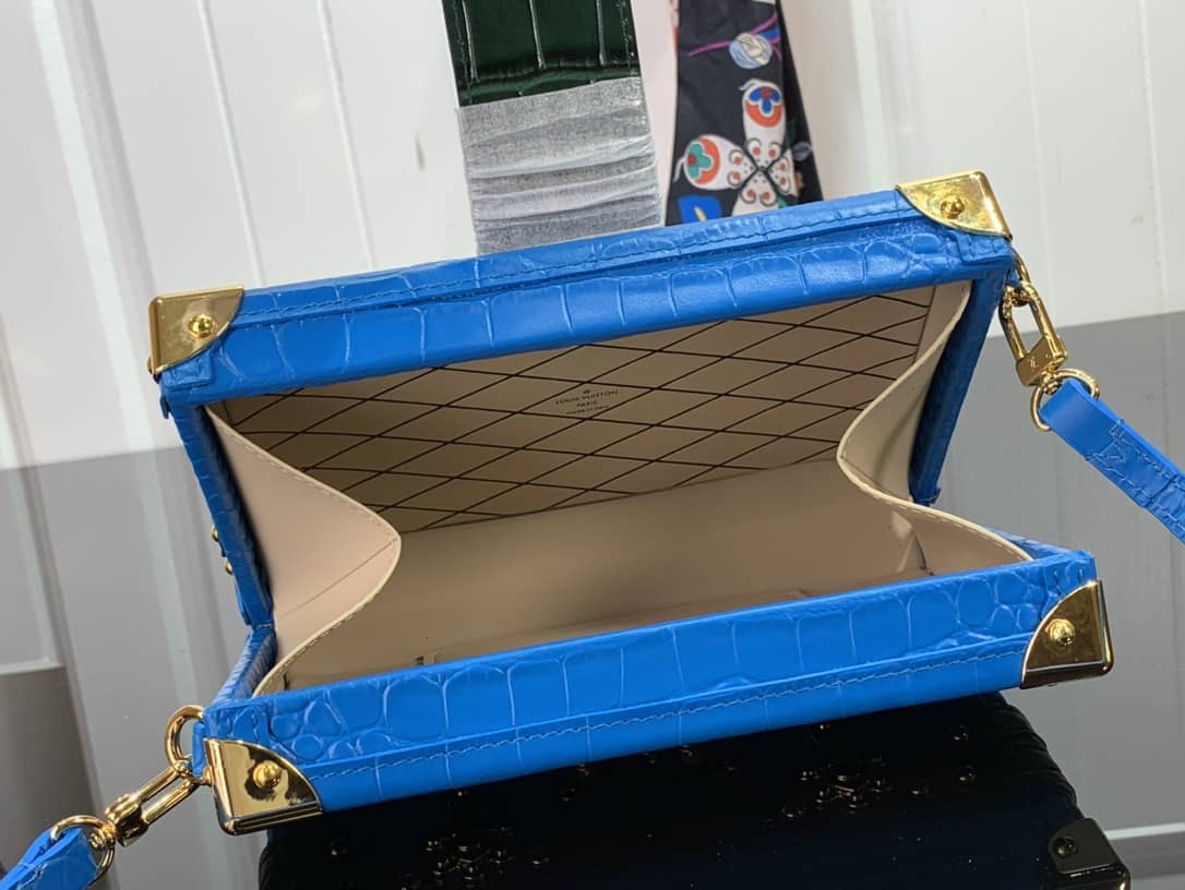 L0vis Vvtt0n Petite Malle Monogram Canvas Replica Bag Blue M40273