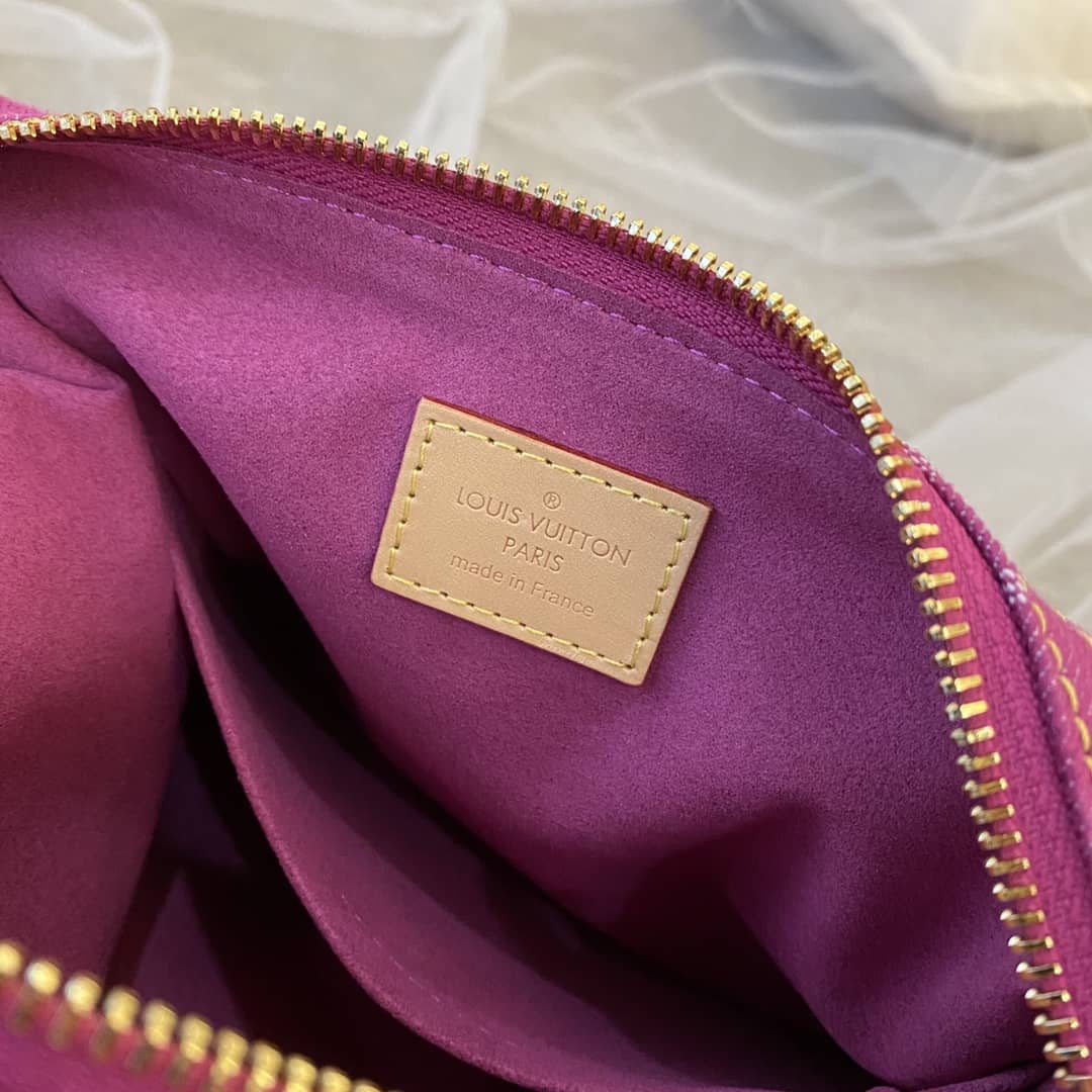 L0vis Vvtt0n Monogram Denim Baggy PM Bag Replica Pink M44464