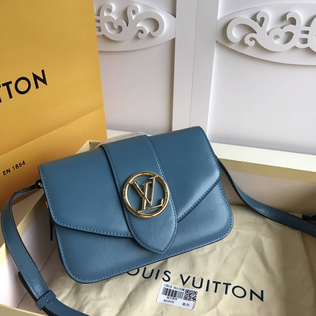 L0vis Vvtt0n Pont9 Neuf Leather Replica Shoulder Bag Blue M55948