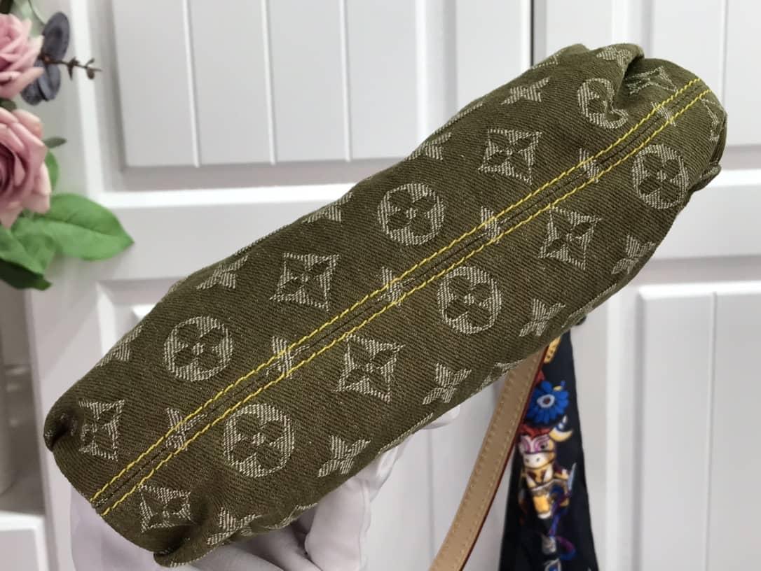 L0vis Vvtt0n Monogram Denim Mini Pleaty Replica Shoulder Bag Green M95050