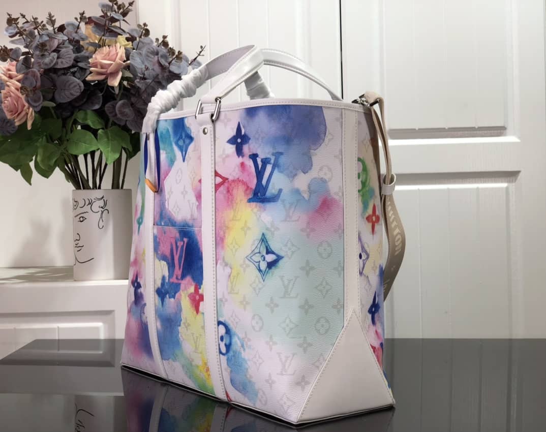 L0vis Vvtt0n Weekend GM Watercolor Monogram Tote Replica Blue M45754