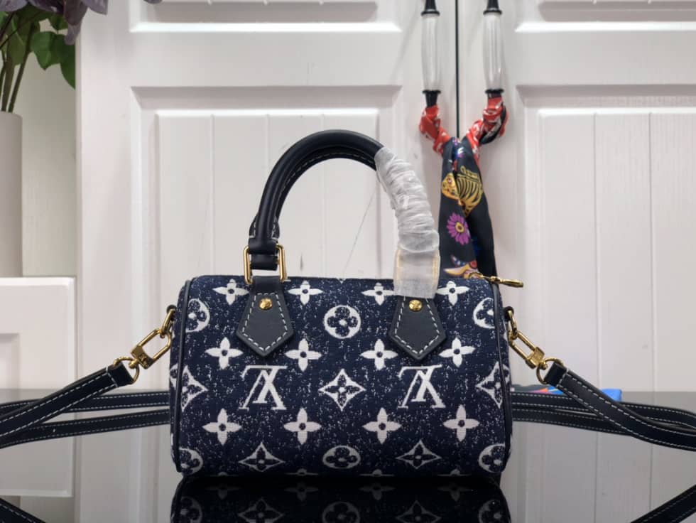 L0vis Vvtt0n Nano Speedy Denim Leather M81168 Replica Crossbody Bag