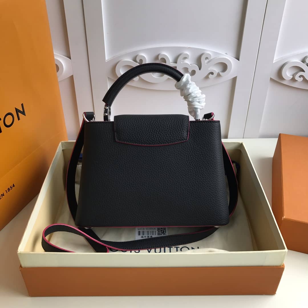 L0vis Vvtt0n Capucines Taurillon Leather PM Tote Replica Black M42245