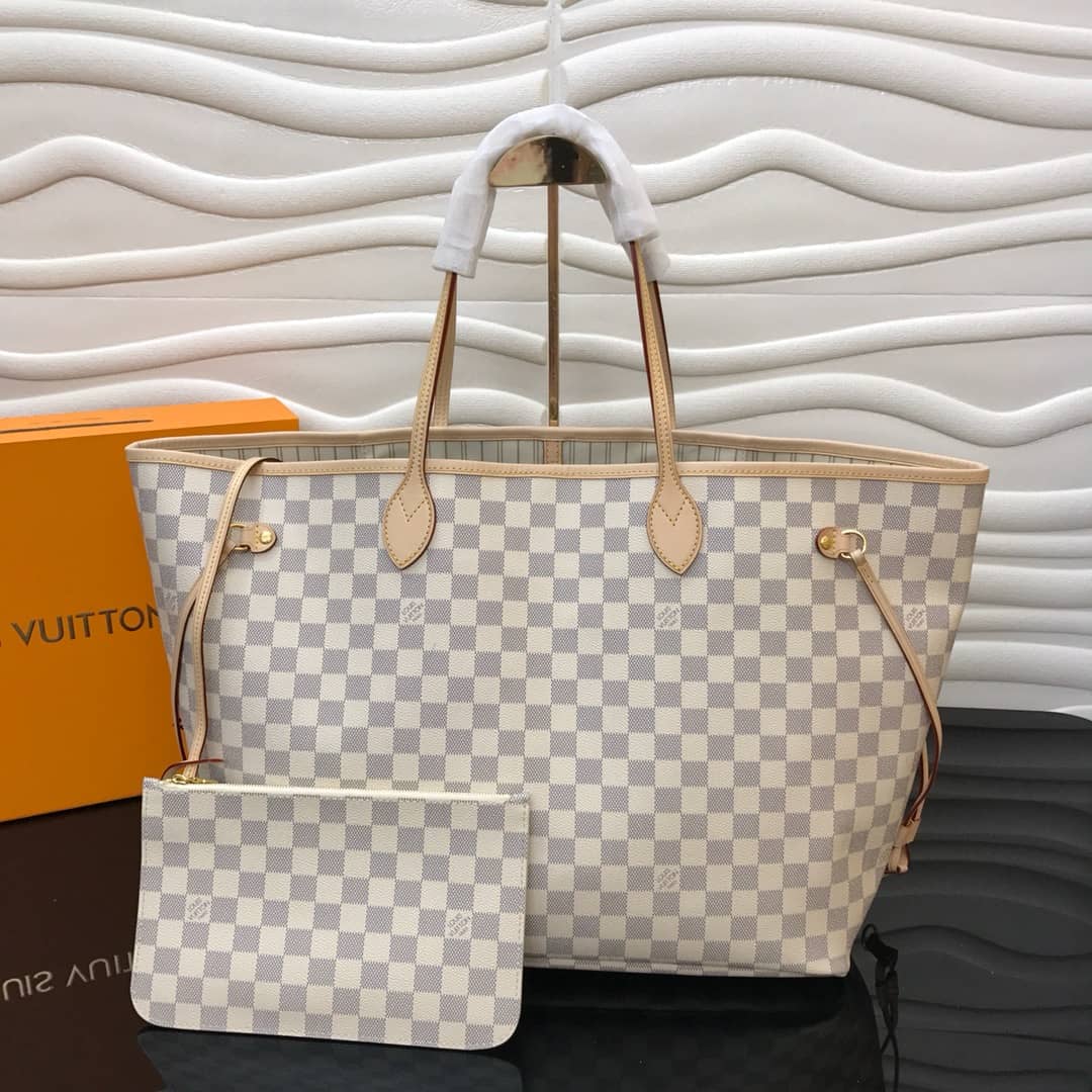 L0vis Vvtt0n Neverfull GM Damier Azur Tote Replica White N40990