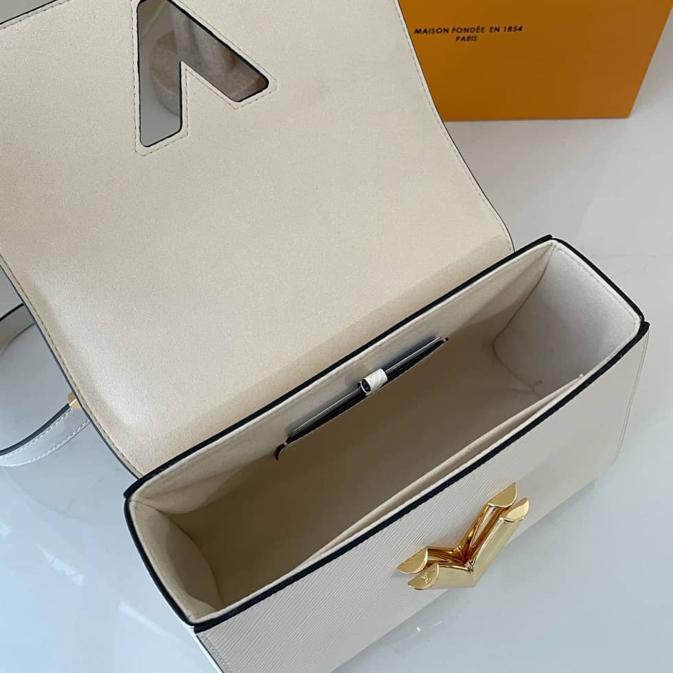 L0vis Vvtt0n Twist MM Epi Grained Leather White M59403 Replica Crossbody Bag