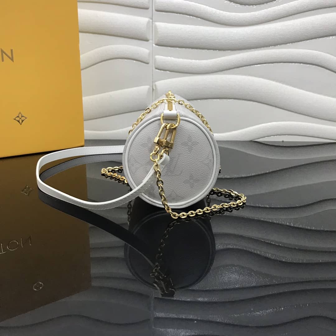 L0vis Vvtt0n Monogram Canvas Mini Round Replica Pochette White M40713