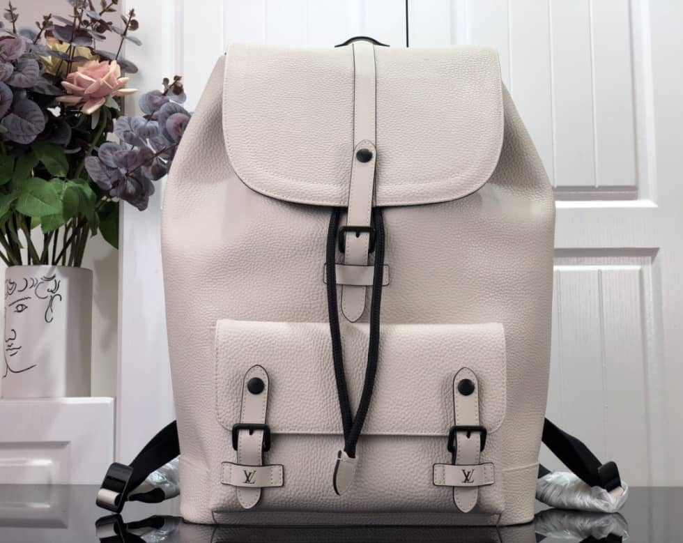 L0vis Vvtt0n Christopher Slim Taurillon Leather White M58644 Replica Backpack