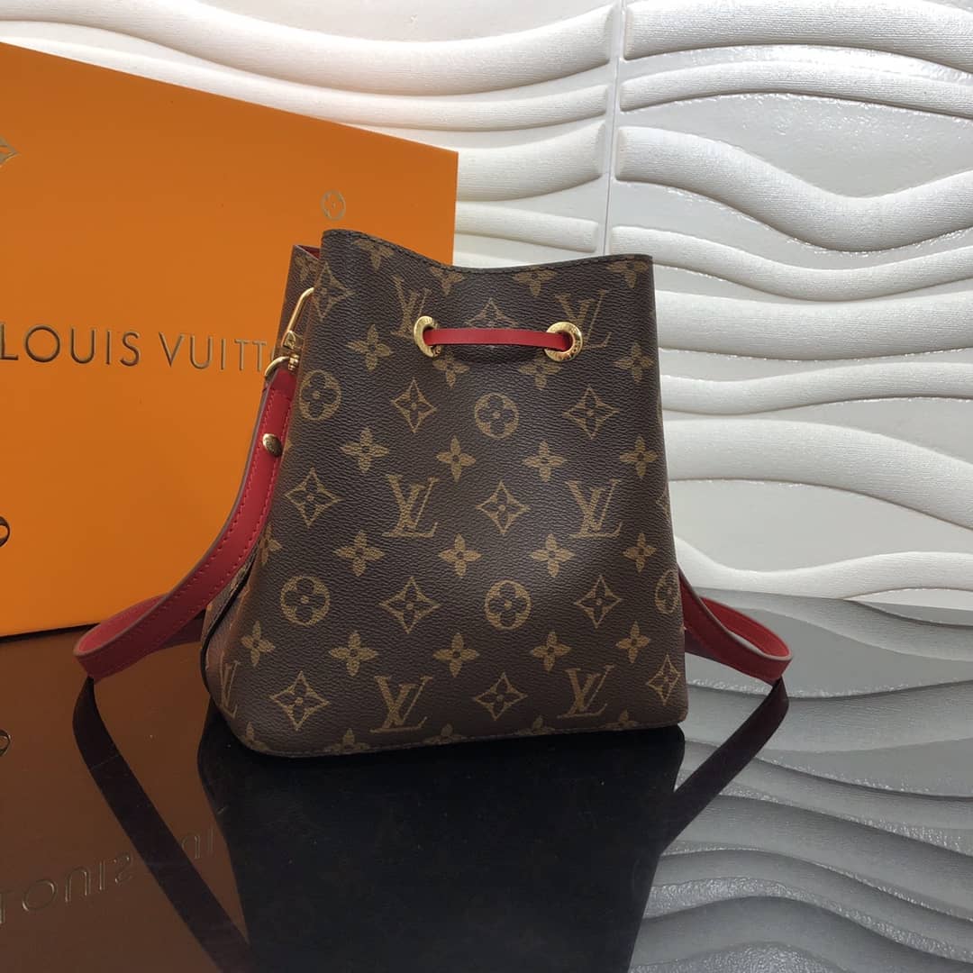 L0vis Vvtt0n Noe Monogram Canvas Replica Bucket Bag Red