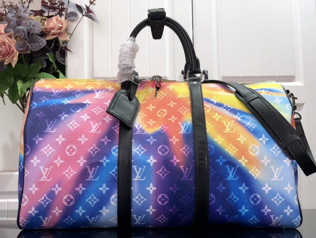 L0vis Vvtt0n Keepall Watercolor Bandouliere 50 Travel Bag Replica M45758