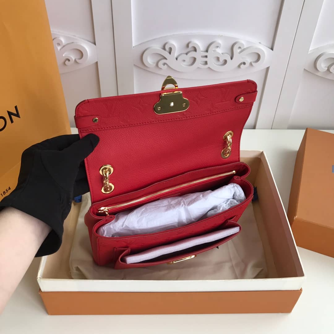 L0vis Vvtt0n Monogram Empreinte Vavin PM Chain Replica Shoulder Bag Red M44151