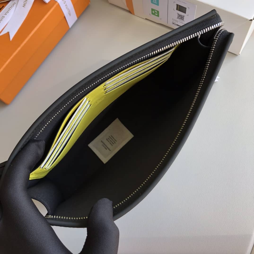 L0vis Vvtt0n Stripe Replica Pochette Voyage MM Damier Graphite Yellow N60107
