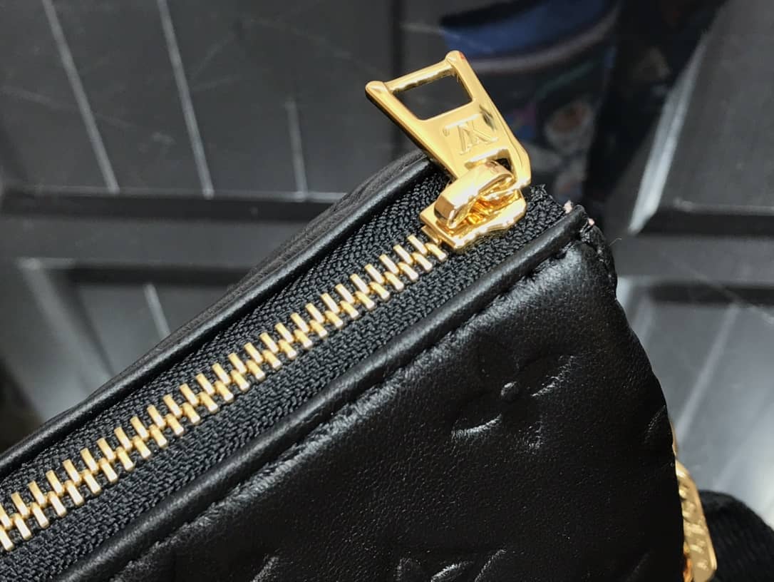 L0vis Vvtt0n Cream Coussin PM Monogram Embossed Lambskin Replica Bag Black M57793