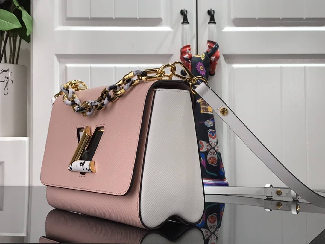 L0vis Vvtt0n Monogram 2Way Leather Twist Replica Handbag Pink M58526