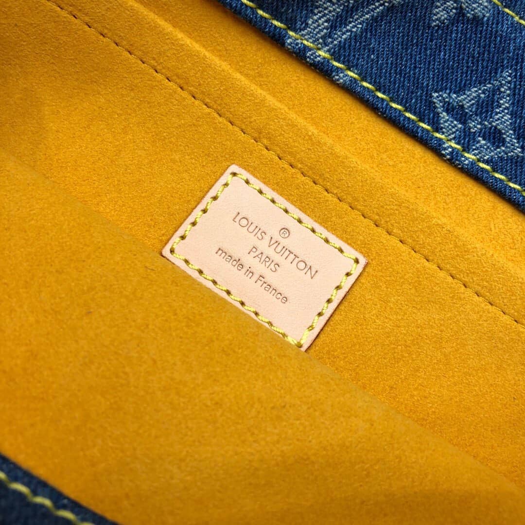 L0vis Vvtt0n Monogram Denim Flat Shopper Tote Replica M95018