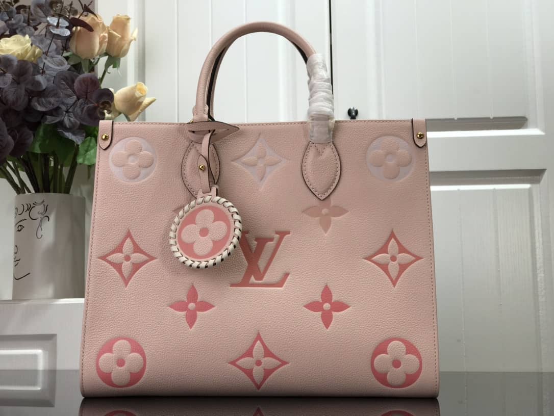 L0vis Vvtt0n On the Go MM Monogram Empreinte Two-way Tote Replica Pink M45717