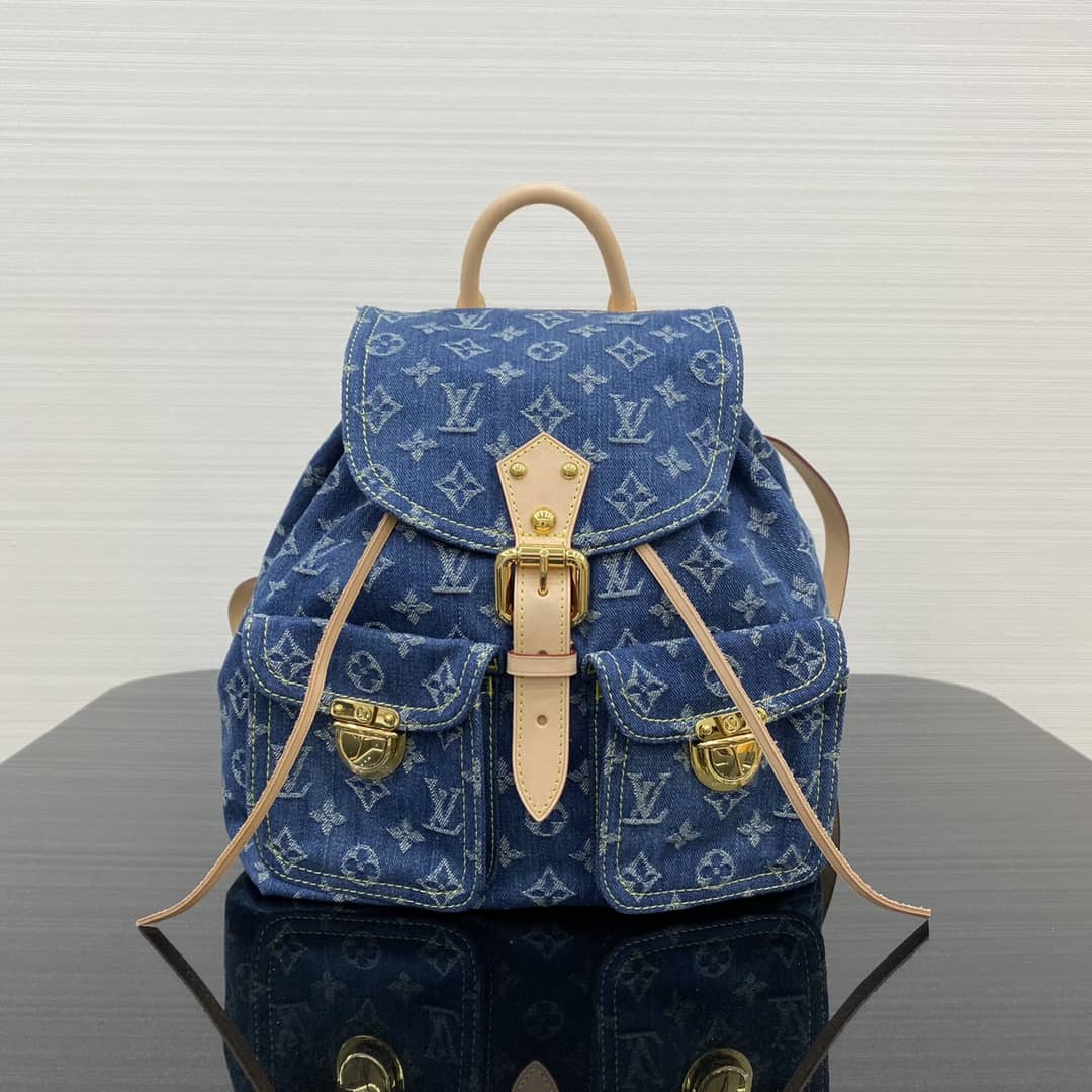 LV Backpack Replica Sac A Dos GM Blue Denim M95056