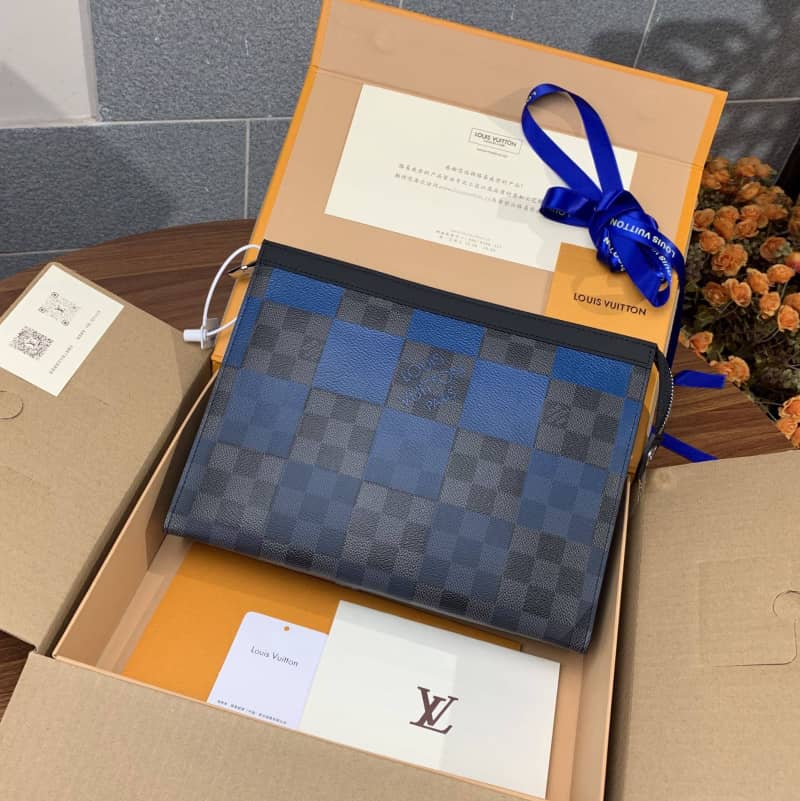 L0vis Vvtt0n Pochette Voyage MM Damier Giant Canvas Replica Blue N60412