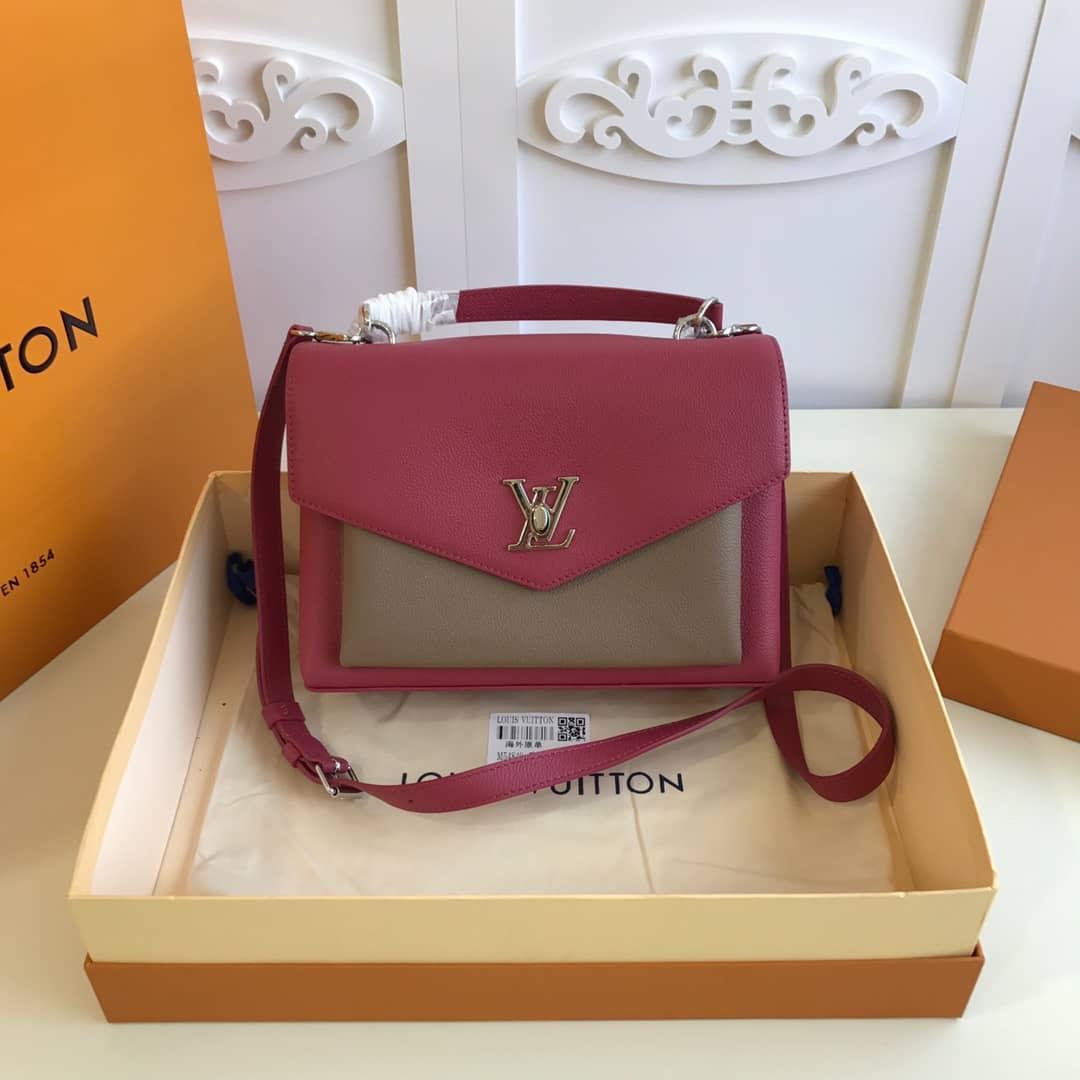 L0vis Vvtt0n MyLockMe 2way Leather Grain Replica Satchel Pink M54849